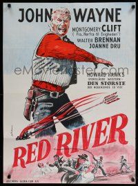 6z470 RED RIVER Danish R60s great Sorum artwork of John Wayne, Montgomery Clift, Howard Hawks!