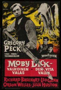 6z022 MOBY DICK Finnish '56 John Huston, great art of Gregory Peck & the giant whale!