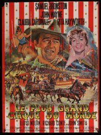 6z200 CIRCUS WORLD French 23x31 '65 Claudia Cardinale, John Wayne is wild across the world!