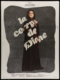 6z207 LE CORPS DE DIANE French 24x32 '69 Jeanne Moreau, colorful Vodrazkova art of aged woman!