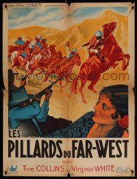 6z211 LES PILLARDS DU FAR-WEST French 24x31 '40s Raiders of the Far West, Bonneaud art!