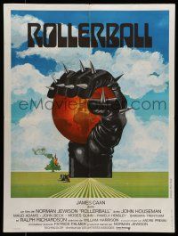 6z218 ROLLERBALL French 24x32 '75 cool completely different artwork by Jouineau Bourduge!