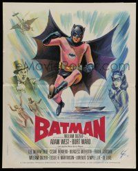 6z191 BATMAN French 18x22 '66 DC Comics, great artwork of Adam West by Boris Grinsson!