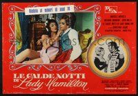 6z141 EMMA HAMILTON Italian photobusta '68 Le Calde notti di Lady Hamilton, sexy Michele Mercier!