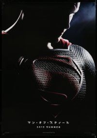 6z674 MAN OF STEEL teaser DS Japanese 29x41 '13 close-up of Henry Cavill in title role as Superman!