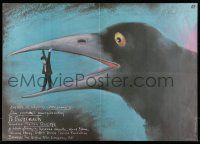 6z306 AFTER HOURS Polish 26x37 '87 Martin Scorsese, art of man in bird mouth by Pagowski!