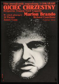 6z283 GODFATHER Polish 23x33 '73 Coppola classic, different art of Marlon Brando by Ruminski!