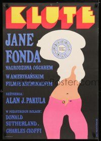 6z288 KLUTE Polish 23x32 '73 completely different Jan Mlodozeniec art of call girl Jane Fonda!