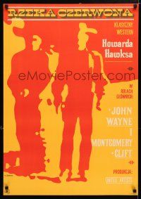 6z298 RED RIVER Polish 23x32 '67 John Wayne, Montgomery Clift, Howard Hawks, Zbikowski artwork!