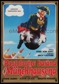 6z512 ADVENTURES OF BARON MUNCHAUSEN Yugoslavian 19x27 R70s Josef von Baky's Munchausen!