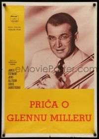 6z550 GLENN MILLER STORY Yugoslavian 20x28 '54 different image of James Stewart in the title role!