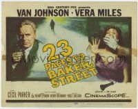 7a012 23 PACES TO BAKER STREET TC '56 cool artwork of Van Johnson & scared Vera Miles!