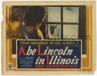 7a016 ABE LINCOLN IN ILLINOIS TC '40 Raymond Massey watches Mary Howard outside his window!