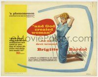 7a045 AND GOD CREATED WOMAN TC '57 great art of sexy Brigitte Bardot on her knees!