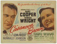 7a190 CASANOVA BROWN TC '44 Gary Cooper loves Teresa Wright, great headshots of both of them!