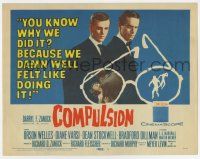 7a217 COMPULSION TC '59 crazy Dean Stockwell & Bradford Dillman try to commit the perfect murder!