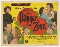 7a243 DANGER ZONE TC '51 film noir, Hugh Beaumont deals with dangerous dames!