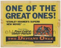 7a265 DEFIANT ONES TC '58 escaped cons Tony Curtis & Sidney Poitier chained together fighting!