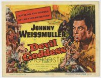 7a274 DEVIL GODDESS TC '55 Johnny Weissmuller is NOT Jungle Jim, battling the fire-priestess!