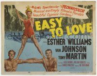 7a302 EASY TO LOVE TC '53 sexy swimmer Esther Williams stands on Van Johnson & Tony Martin!