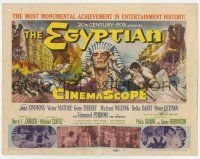 7a308 EGYPTIAN TC '54 artwork of Jean Simmons, Victor Mature & Gene Tierney in ancient Egypt!