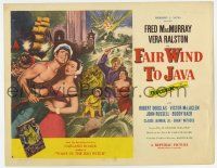 7a330 FAIR WIND TO JAVA TC '53 art of Fred MacMurray & sexy Vera Ralston in the South Seas!