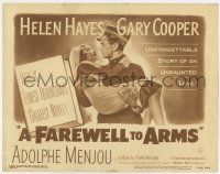 7a337 FAREWELL TO ARMS TC R49 romantic c/u of Gary Cooper carrying Helen Hayes, Ernest Hemingway!