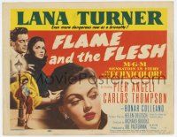 7a357 FLAME & THE FLESH TC '54 sexy bad girl Lana Turner is more dangerous as a brunette, Angeli!