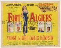 7a374 FORT ALGIERS TC '53 full-length art of sexy Yvonne de Carlo in Northern Africa!