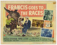 7a380 FRANCIS GOES TO THE RACES TC '51 Donald O'Connor & talking mule, great horse racing art!