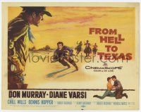 7a387 FROM HELL TO TEXAS TC '58 cool full-length art of cowboy Don Murray about to draw his gun!