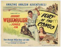 7a391 FURY OF THE CONGO TC '51 Johnny Weissmuller as Jungle Jim in amazing Amazon adventures!