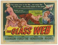 7a419 GLASS WEB 2D TC '53 Edward G. Robinson, sexy Kathleen Hughes was bad & born to be murdered!