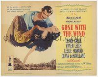 7a426 GONE WITH THE WIND TC R61 art of Clark Gable carrying Vivien Leigh over burning Atlanta!