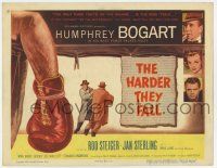 7a461 HARDER THEY FALL TC '56 Humphrey Bogart, Rod Steiger, cool boxing artwork, classic!