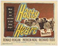 7a464 HASTY HEART TC '50 patient Ronald Reagan & nurse Patricia Neal help dying Richard Todd!