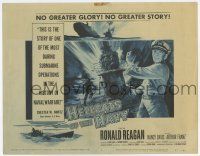 7a470 HELLCATS OF THE NAVY TC '57 art of Ronald Reagan in the only movie he made with Nancy!