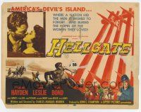 7a471 HELLGATE TC '52 cool artwork of Sterling Hayden in America's Devil's Island!