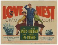 7a568 LOVE NEST TC '51 William Lundigan stands between sexy Marilyn Monroe & June Haver!