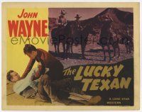 7a571 LUCKY TEXAN TC R40s great image of cowboy John Wayne fighting & on his horse!