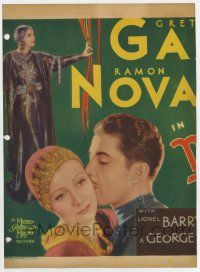 7a583 MATA HARI INCOMPLETE TC '31 close up of Ramon Novarro kissing beautiful Greta Garbo!