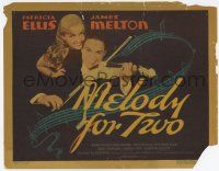 7a585 MELODY FOR TWO TC '37 Patricia Ellis & James Melton, who leads all-blonde-girl swing band!