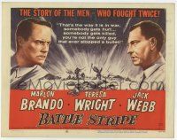 7a586 MEN TC R57 very first Marlon Brando in WWII, directed by Fred Zinnemann, Battle Stripe!