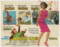 7a592 MONKEY'S UNCLE TC '65 Walt Disney, full-length art of Annette Funnicello & wacky chimpanzee!