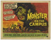 7a594 MONSTER ON THE CAMPUS TC '58 Reynold Brown art of test tube terror amok on the college!