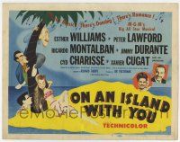 7a616 ON AN ISLAND WITH YOU TC '48 Esther Williams, Jimmy Durante, Peter Lawford, Hirschfeld art!