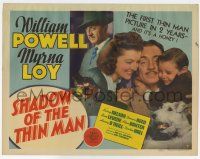 7a688 SHADOW OF THE THIN MAN TC '41 William Powell, Myrna Loy, Asta the Dog & Dickie Hall!