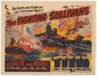 7a735 SULLIVANS TC R51 heroic doomed brothers in WWII, cool battleship art, The Fighting Sullivans