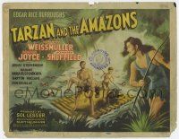 7a742 TARZAN & THE AMAZONS TC '45 art of Johnny Weissmuller, Brenda Joyce & Sheffield as Boy!