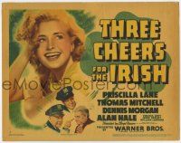 7a760 THREE CHEERS FOR THE IRISH style A TC '40 Priscilla Lane, Thomas Mitchell, Dennis Morgan, Hale